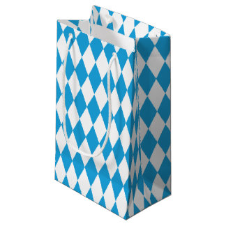 Sacola Para Presentes Pequena Diagonal bávara do azul de Oktoberfest e a branca