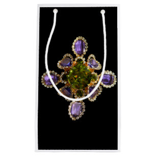 Sacola Para Presentes Pequena Diamantes Ametistas Roxos Emeralds joias