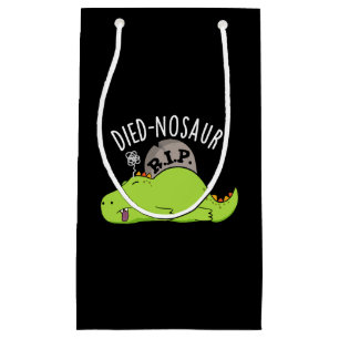 Sacola Para Presentes Pequena Died-nosauro Piadas engraçadas de dinossauro Fundo