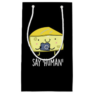 Sacola Para Presentes Pequena Diga Fotógrafo Engraçado Humano Queijo Pun Escuro