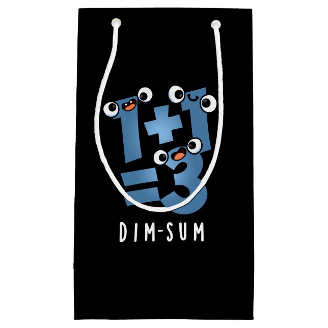 Sacola Para Presentes Pequena Dim Sum Engraçado Matemática Comida Pun Dark BG (Frente)