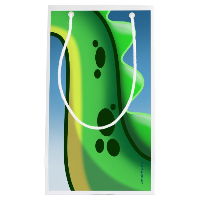 Sacola Para Presentes Pequena DINOSSAUR MISTERIOSO DO PESCOÇO LONGO por Jeff Wil (Frente)