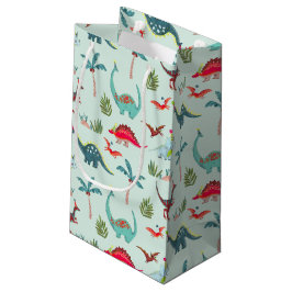 Sacola Para Presentes Pequena Dinossauro Azul Fofo Infantil 