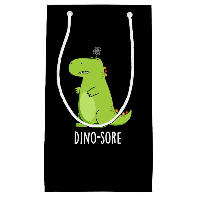 Sacola Para Presentes Pequena Dinossauro Escuro Dinossauro Funny Irritado Dino-s (Frente)
