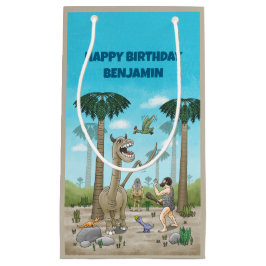 Sacola Para Presentes Pequena Dinossauros atendem à idade da pedra