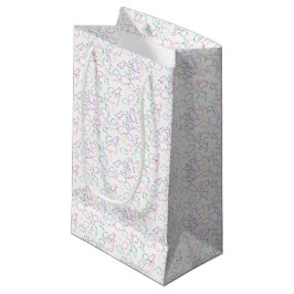 Sacola Para Presentes Pequena Dinossauros - Contorno de Verão Fundo Branco