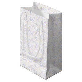 Sacola Para Presentes Pequena Dinossauros - Contorno Pastel Fundo Branco