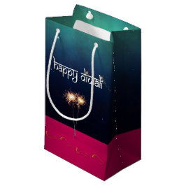 Sacola Para Presentes Pequena Diwali feliz Sparkling - saco pequeno do presente