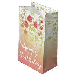 Sacola Para Presentes Pequena Doce Desenho Floral