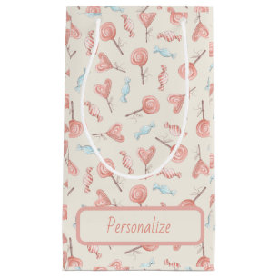 Sacola Para Presentes Pequena Doces Bonito e doces cor-de-rosa