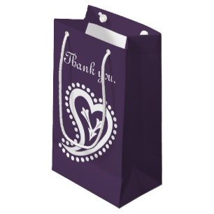 Sacola Para Presentes Pequena Doces Corações de Paisley no Saco de Presente Roxo