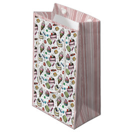 Sacola Para Presentes Pequena Doces Retro - Branco