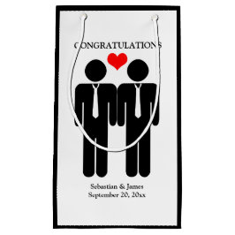 Sacola Para Presentes Pequena Dois Grupos No Gravatas Casamento Personalizáveis