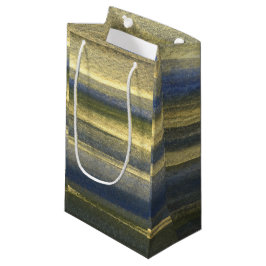 Sacola Para Presentes Pequena Dourado Blue Lines Custom Gift Bag - Pequeno, bril