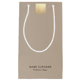 Sacola Para Presentes Pequena Dourado Gradiente Mínimo Elegante de Suíno Pastel