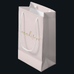 Sacola Para Presentes Pequena Dourado Script Feminino Moderno, Feminina, Rosa-Ro<br><div class="desc">Sacos-presentes personalizados para o seu evento,  Dourado Script Feminina em Chinês,  Lente Rosa,  Gift Bag,  Pink! Um toque perfeito para o seu casamento,  recepção,  chá,  festa ou evento.</div>