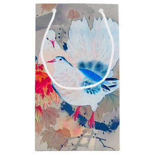 Sacola Para Presentes Pequena Dove in Autumn Leaves, Watanabe Seitei
