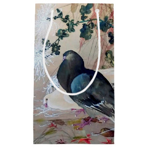 Sacola Para Presentes Pequena Dove in Autumn Leaves, Watanabe Seitei