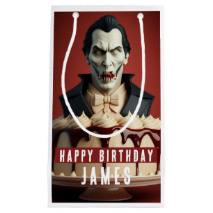Sacola Para Presentes Pequena Dracula Vampiro temido Cream Cake - Aniversário