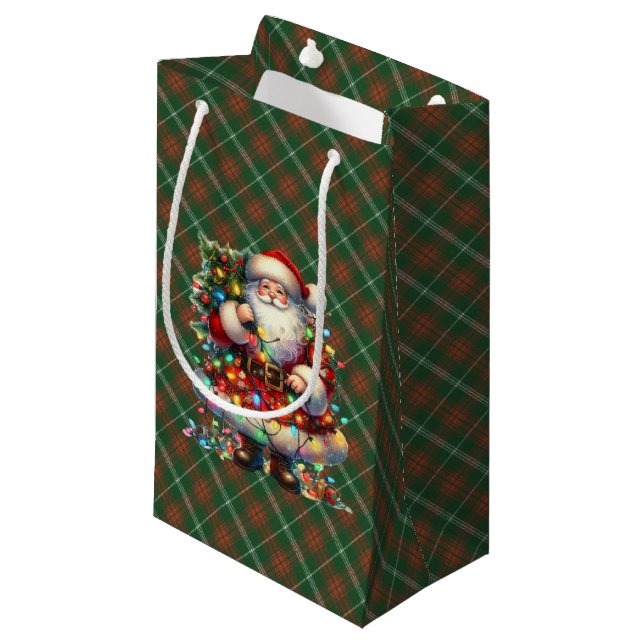 Sacola Para Presentes Pequena Duke of Rothesay Scottish Tartan Christmas  (Frente inclinada)