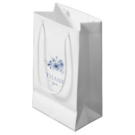 Sacola Para Presentes Pequena Dusty Blue Floral Gift Bag