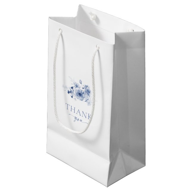 Sacola Para Presentes Pequena Dusty Blue Floral Gift Bag (Frente inclinada)