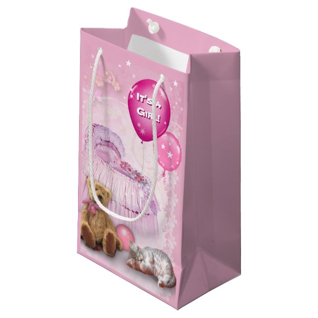 Sacola Para Presentes Pequena É uma garota! (Frente inclinada)