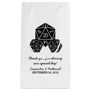 Sacola Para Presentes Pequena Ebony D20 Dice Wedding Bag
