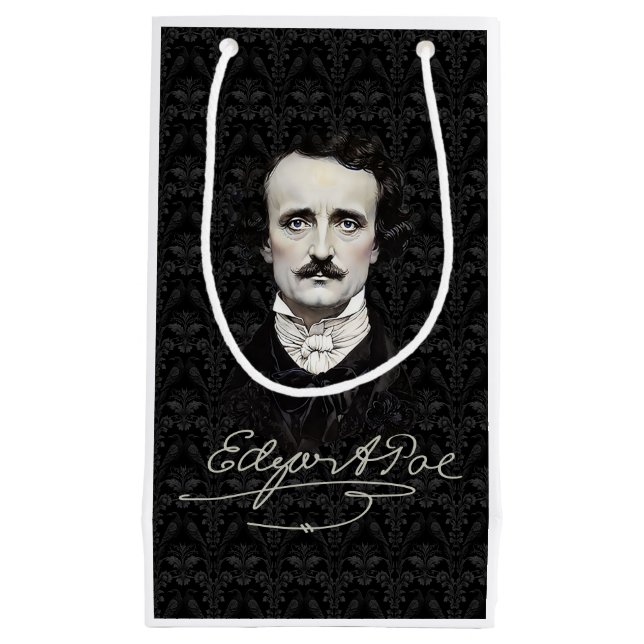 Sacola Para Presentes Pequena Edgar Allan Poe Halloween & Samhain Small Gift Bag (Frente)