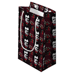 Sacola Para Presentes Pequena Edgar Allan Poe & Holly-Jolly MistletoGótico Bag