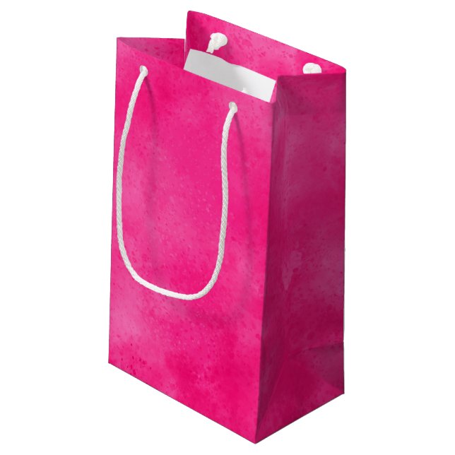 Sacola Para Presentes Pequena Efeito da Nuvem Magenta (Verso inclinado)