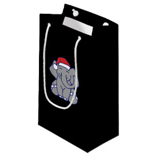 Sacola Para Presentes Pequena Elefante de Natal