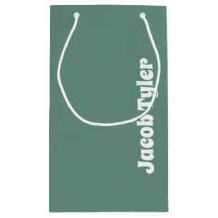 Sacola Para Presentes Pequena Elegância Mudada - Pequeno Nome Teal Oceânico Gift