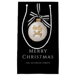 Sacola Para Presentes Pequena Elegante Black Bauble Felry Natal
