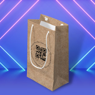 Sacola Para Presentes Pequena elegante minimalista código qr de negócios obrigad