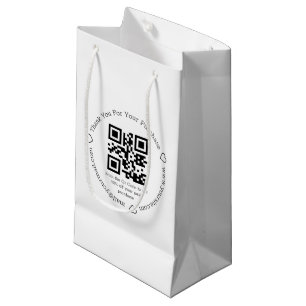 Sacola Para Presentes Pequena elegante obrigado código qr de negócios 