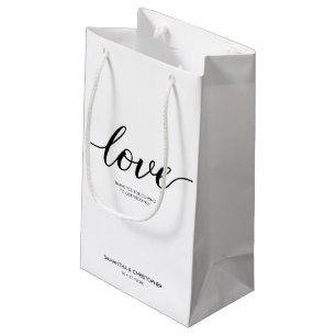 Sacola Para Presentes Pequena Elegante Personalizado de Casamento de Script de A