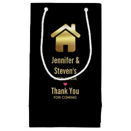 Sacola Para Presentes Pequena Elegante Símbolo Dourado House Aquecimento Familia