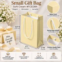 Embalagem de Presente Minimalista Elegante Creme S