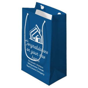 Sacola Para Presentes Pequena Empresa de Imóveis Blue Custom Realty