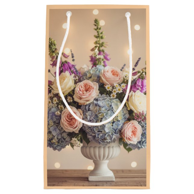 Sacola Para Presentes Pequena Enchanted Evening: Pastel Floral Centerpiece (Frente)