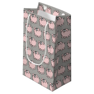 Sacola Para Presentes Pequena Engraçado 4 Cartoon Porco Novo Bebê Escolher Cor P