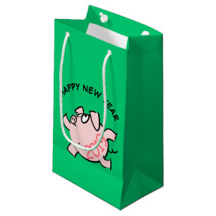 Sacola Para Presentes Pequena Engraçado 6 Cartoons - Porco Ano 2019 - Pequeno Sa