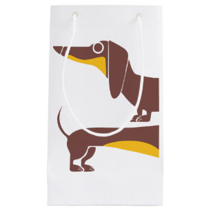 Sacola Para Presentes Pequena Engraçado e fofo dachshund para os pais de cães lo