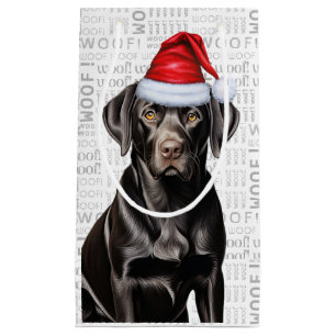 Sacola Para Presentes Pequena Engraçado Natal Negro Lababrador Retriever