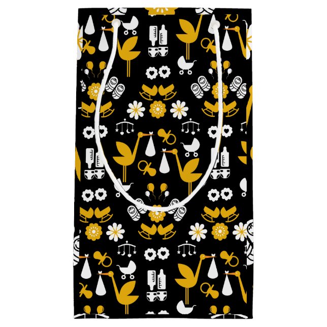 Sacola Para Presentes Pequena Entrega de Palavras Não-Gênero Gêmeas (Frente)