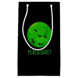 Sacola Para Presentes Pequena Ervilha E Engraçado Silencioso Veggie Pea Pun Dark