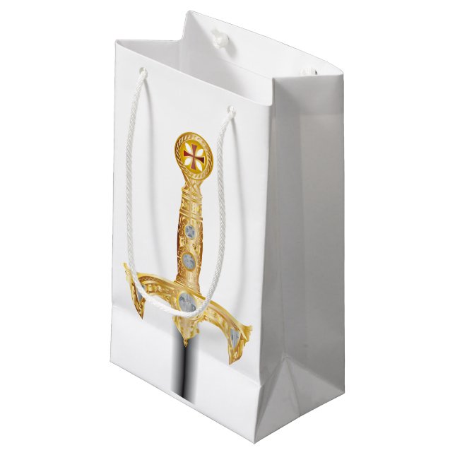 Sacola Para Presentes Pequena Espada dos knigths templar (Frente inclinada)