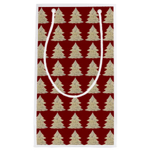 Sacola Para Presentes Pequena Espadilha de neve em vermelho escuro