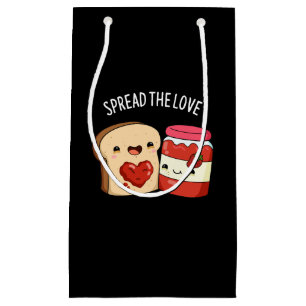 Sacola Para Presentes Pequena Espalhe o amor Engraçado e Pão Escuro BG